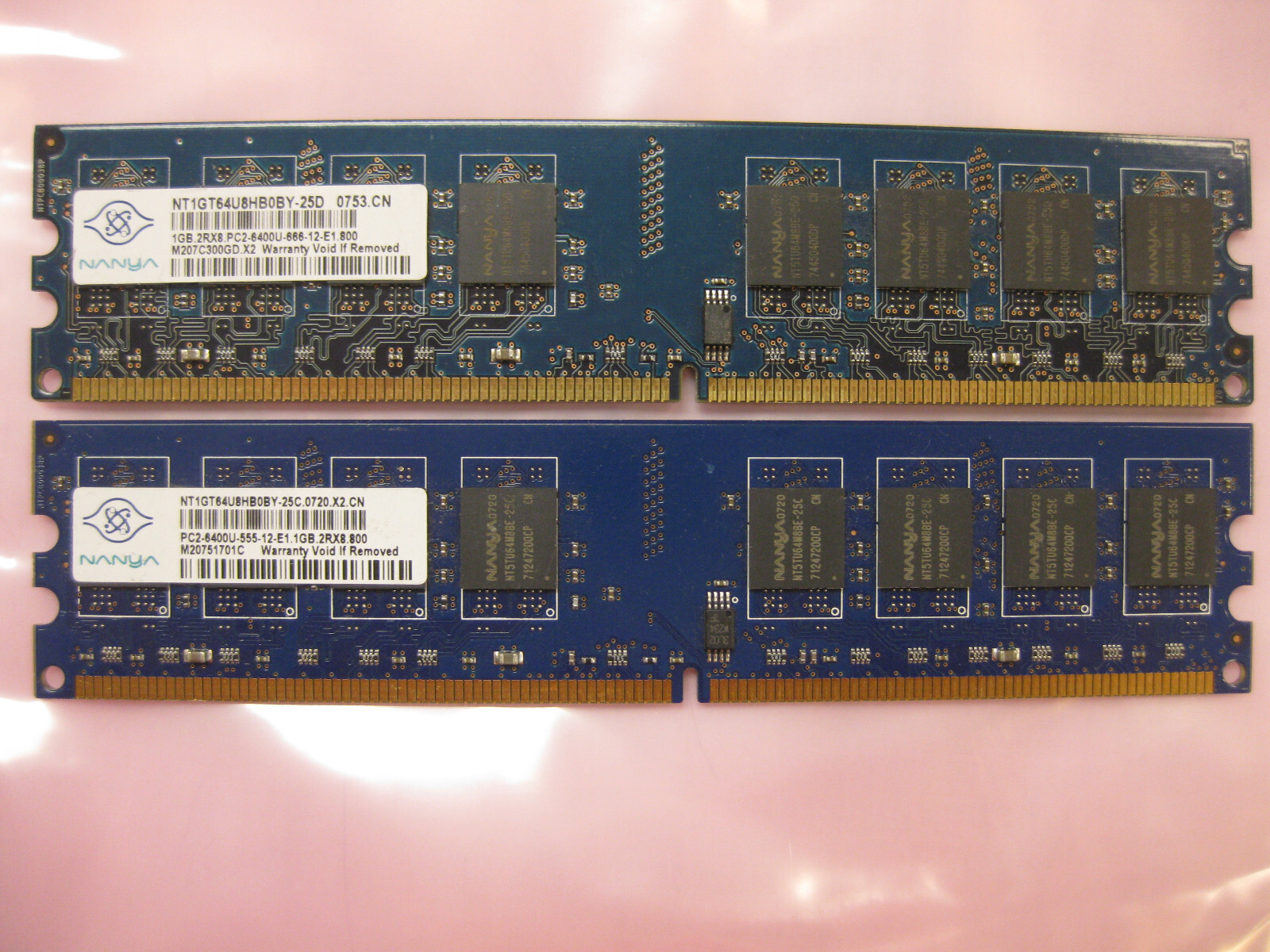 NANYA 2gb (2 x 1gb) DDR2 PC2-6400U Memory,Standard Desktop Memory NT1GT64U8HB0BY