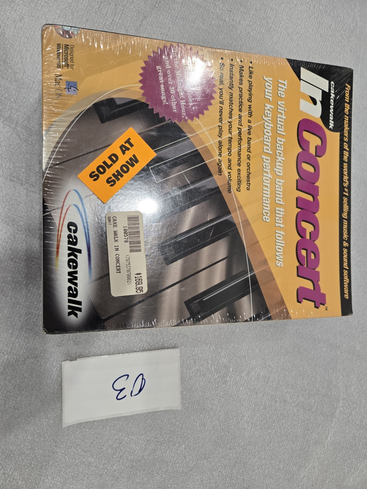 Cakewalk In Concert 30+ Windows 95, Mac OS, CD Virtual Keyboard New Sealed NIB