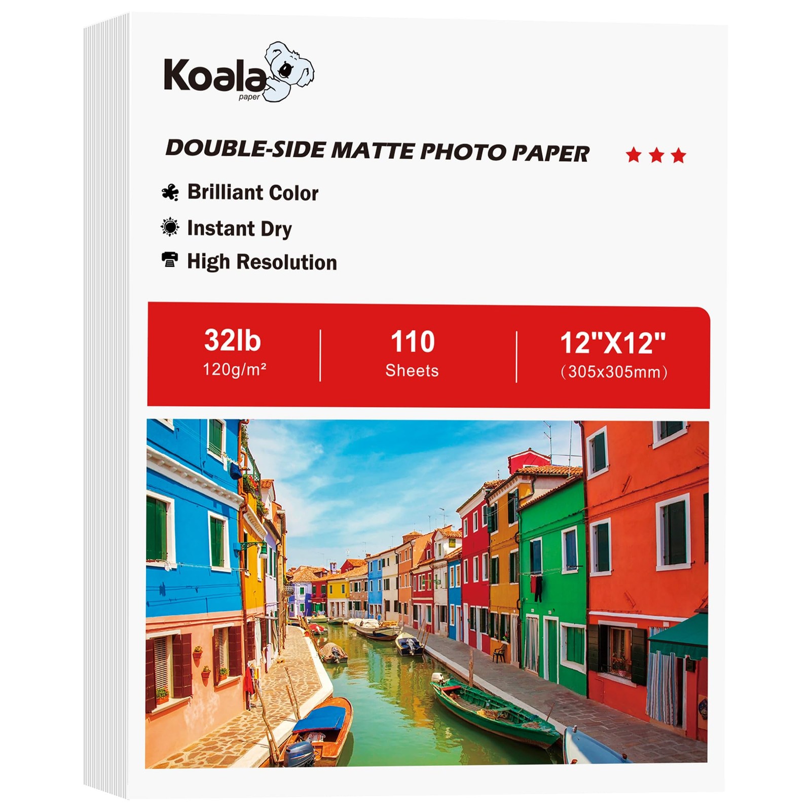 110 PCS Thin Presentation Photo Paper Double Sided Matte 32LB 12x12 Inch
