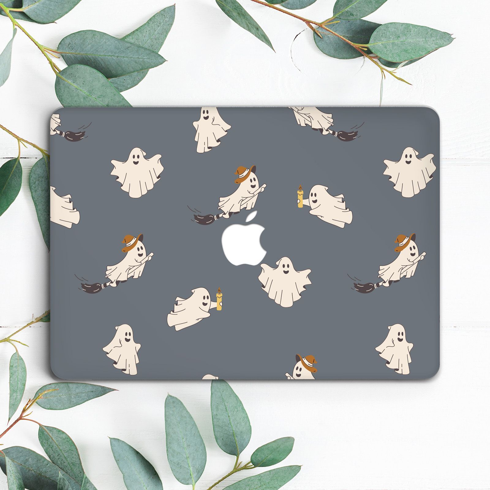 Happy Ghosts Cute Halloween Hard Case For Macbook Pro 13 14 15 16 Air 13