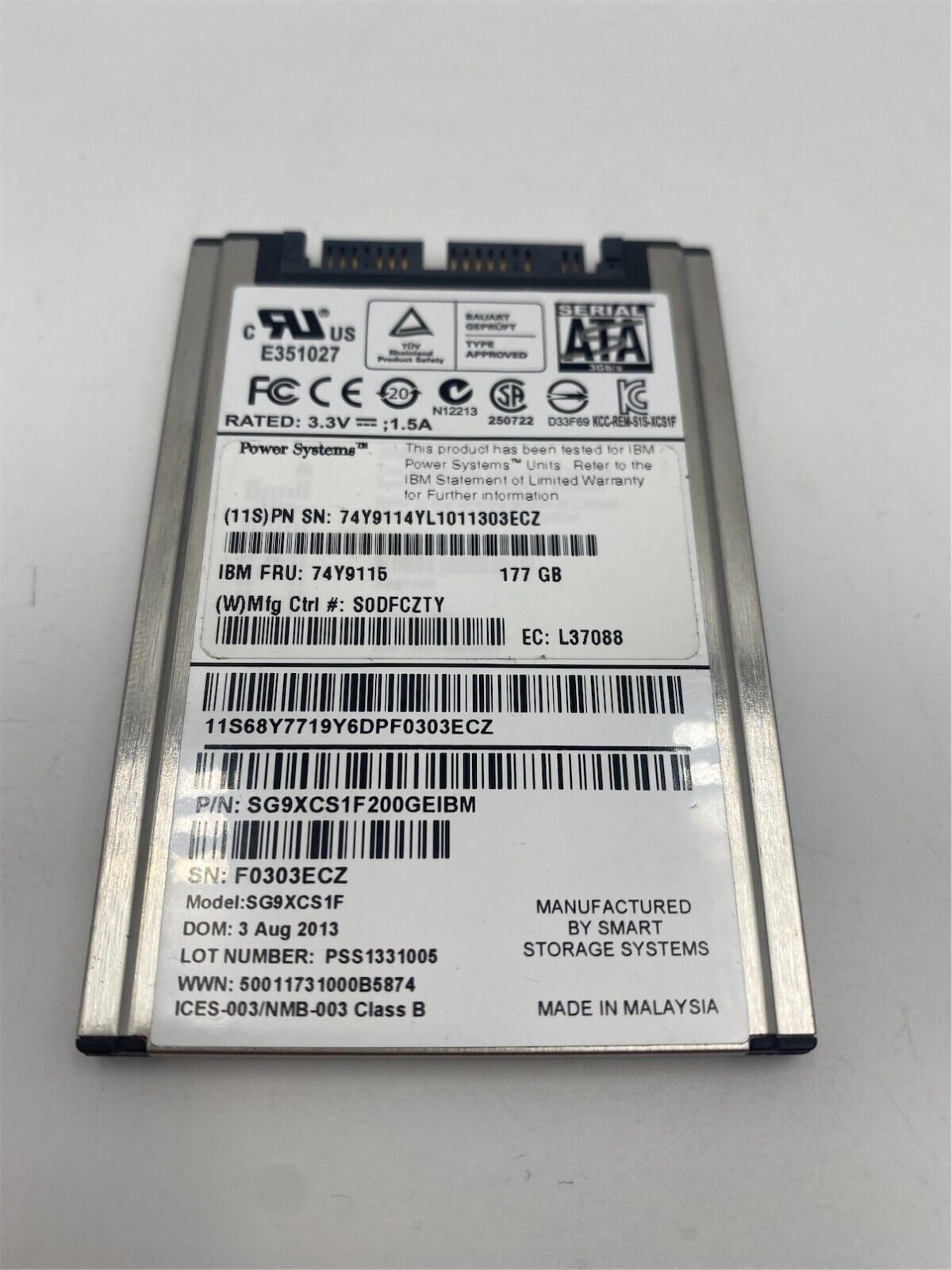 IBM 177GB SATA 1.8 inch Solid State Drive 74Y9114 74Y9115