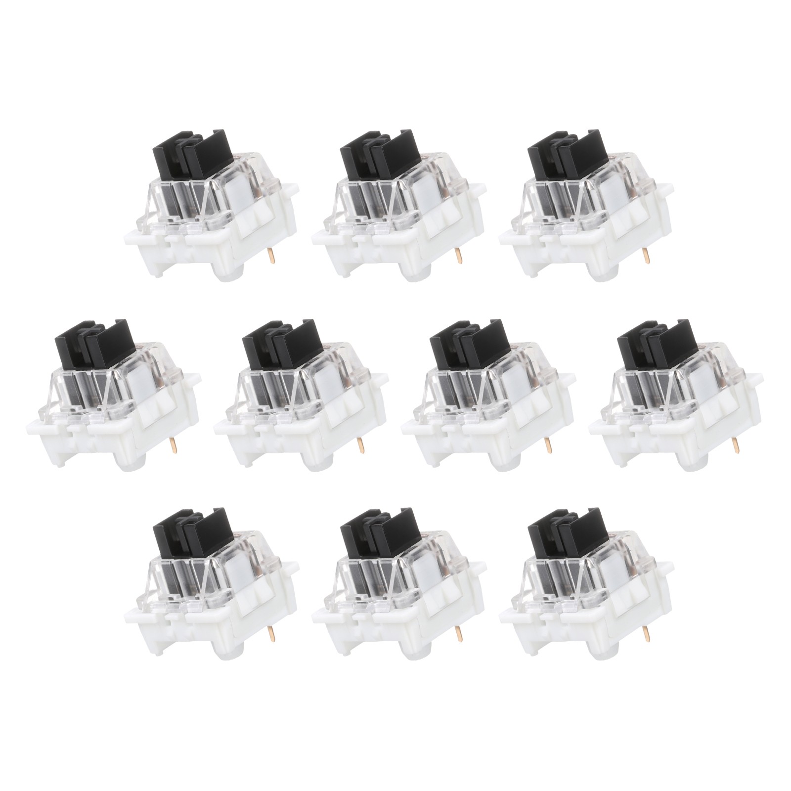 10pcs Black Keyboard Switches 3-Pin 60gf Linear Keyboard Switch Replacement