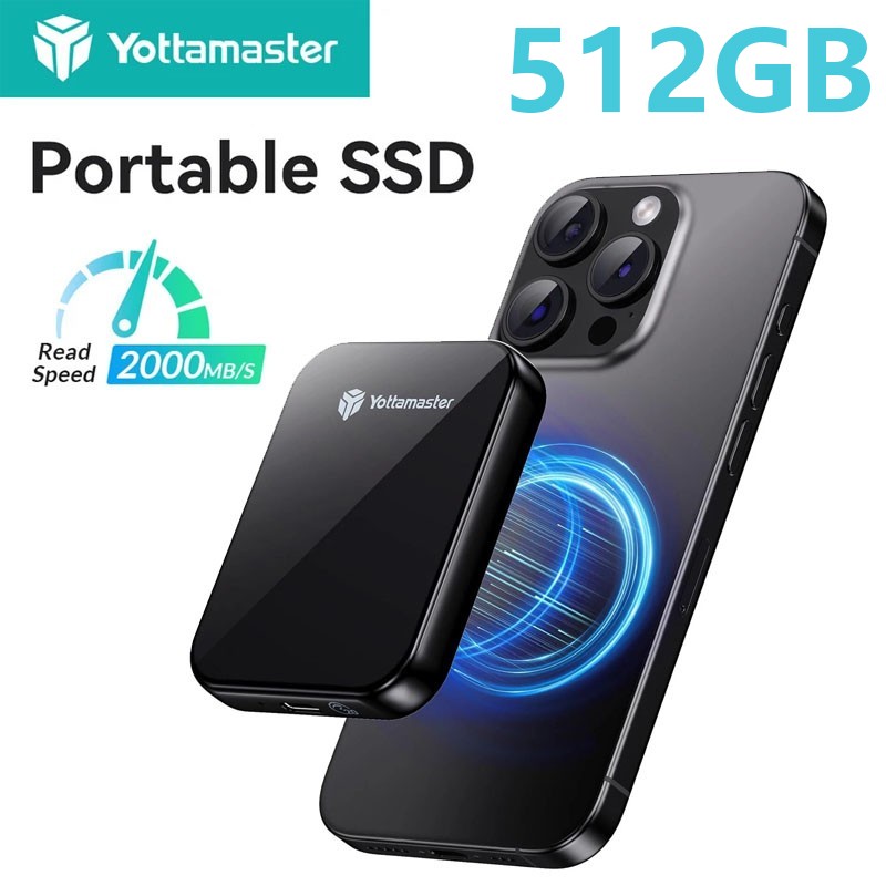Portable Magnetic Solid State Drive Storage Enclosure External 1TB 2TB 20Gbps