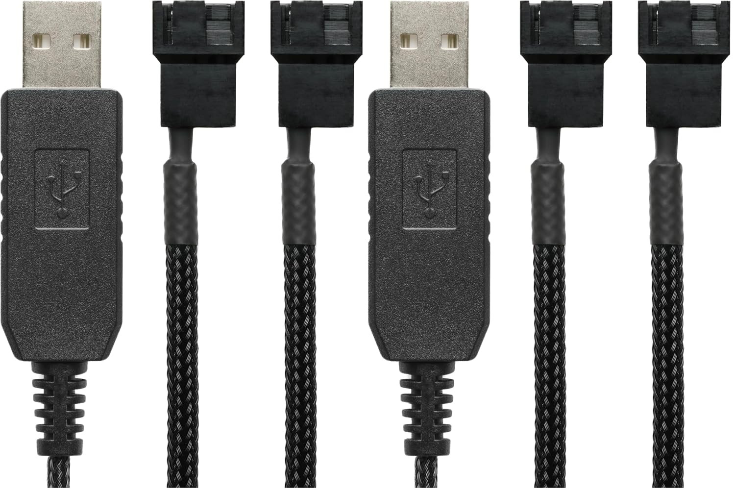 CRJ 12V Step-Up USB to Dual PC Fans Power Adapter Cable - 24-Inch (60Cm), Black