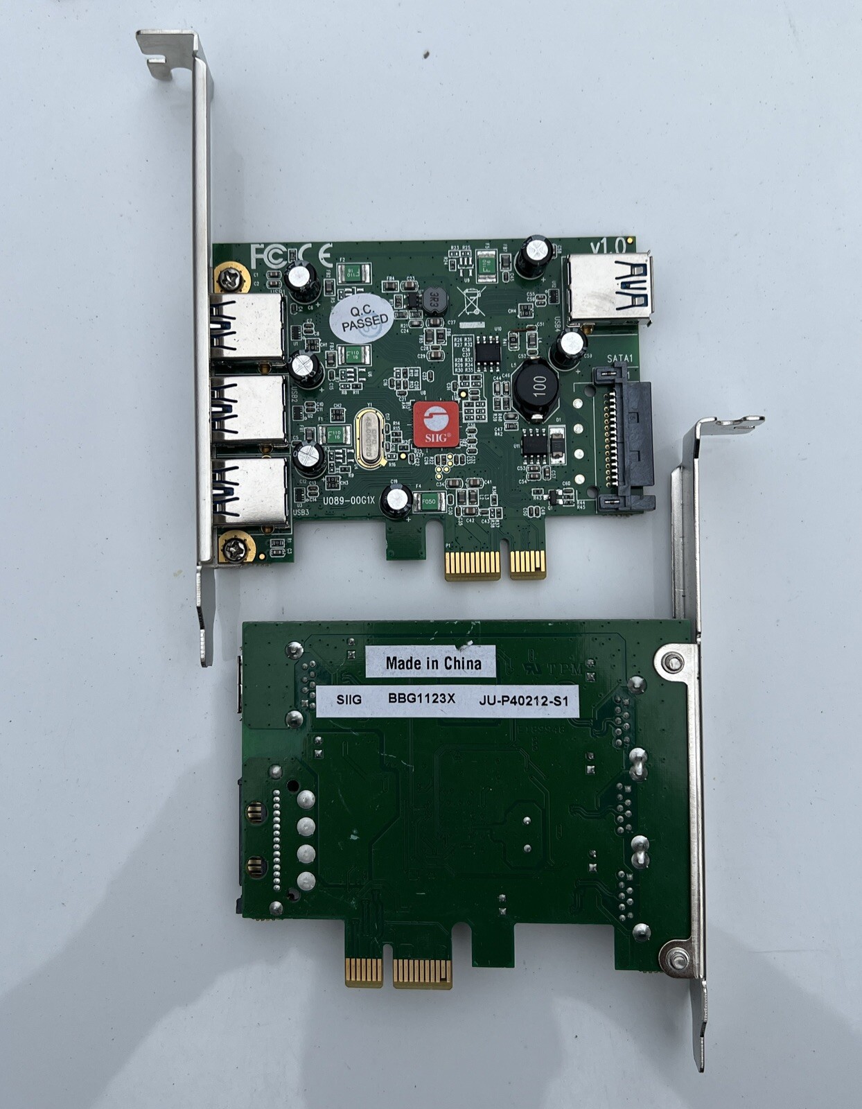 SIIG JU-P40212-S1 DP USB 3.0 3-Port PCIe Adapter High Profile  Tested Working