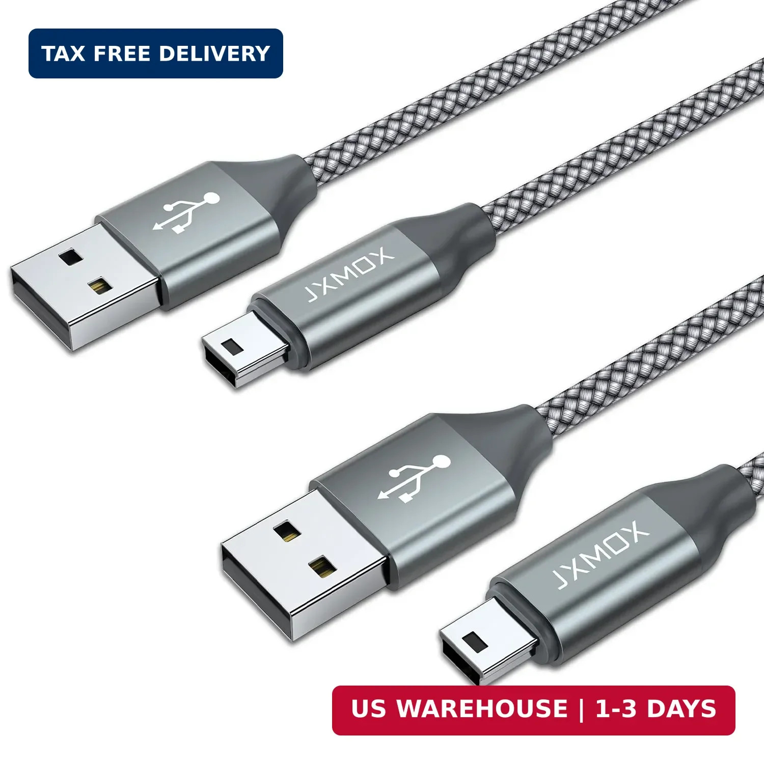 Mini USB Cable, (10ft 2 Pack) USB 2.0 Type A Male to Mini B Charging Cord