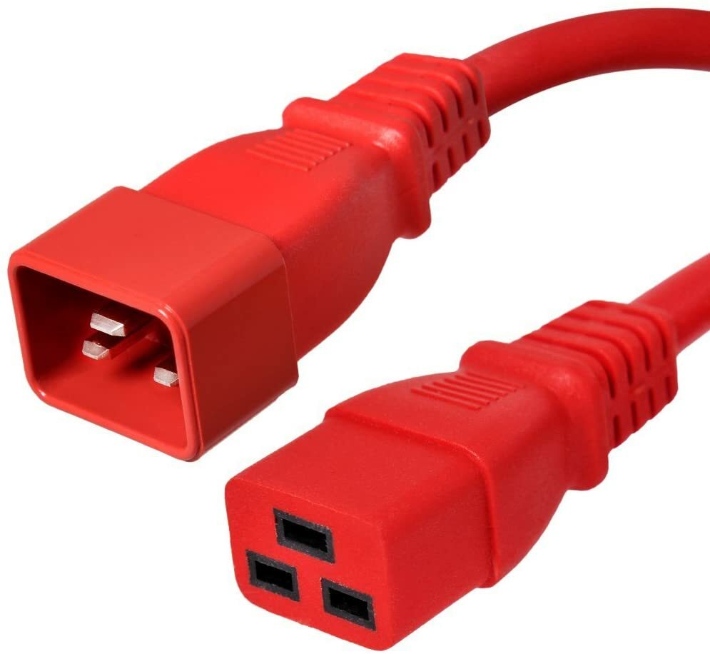 5 PACK LOT 5ft IEC C20 - C19 Red Power Cord 12AWG 20A/2500W 100-250V 1.5M