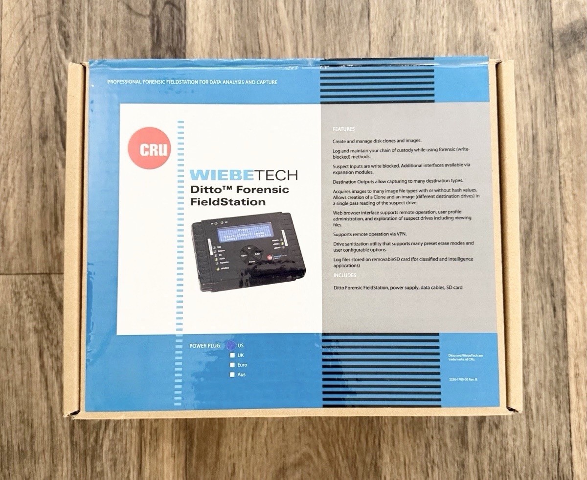 CRU WiebeTech Ditto Forensic FieldStation Write Blocker Disk Imager Duplicator
