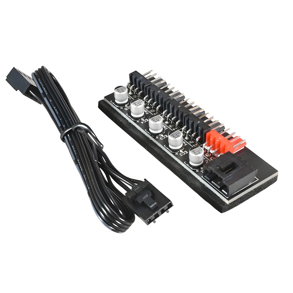 Fan Controller FAN HUB SATA 5 Way Powered Fan Splitter 4 Pin PWM Cooler Speed