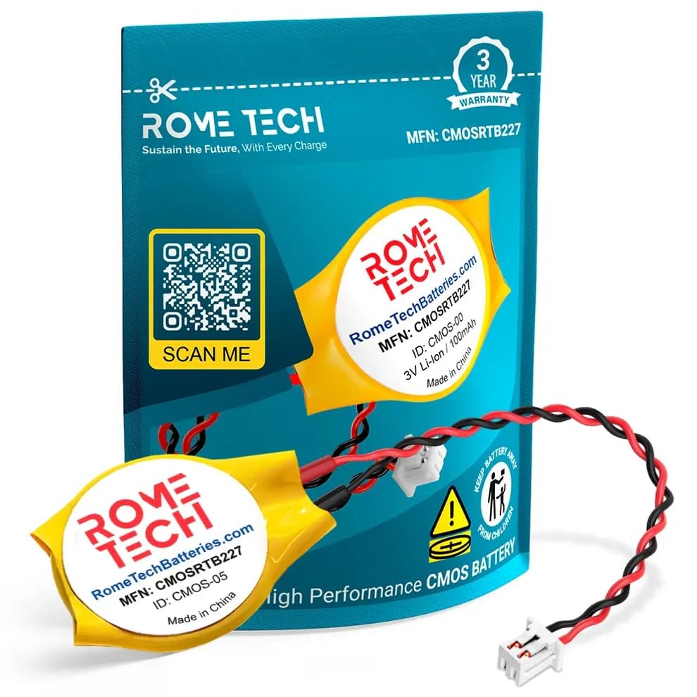 Rome Tech CR2032 CMOS Battery for Dell Precision Vostro Studio Laptops 1 Pack