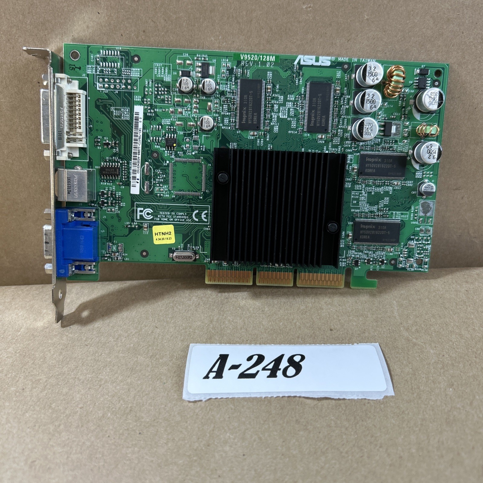 Vintage ASUS Video Graphics Card:  HP 5187-3703.  ASUS V9520/128M DVI VGA