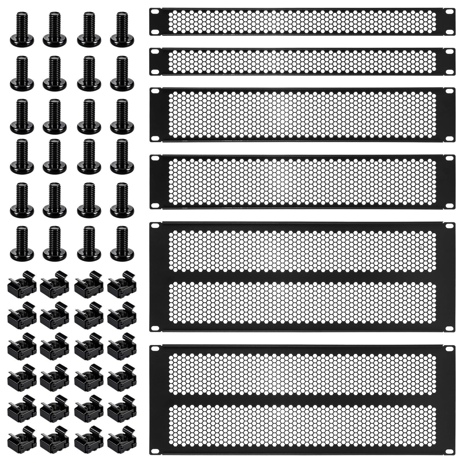 Moxweyeni 6 Pcs 1 U, 2 U, 4 U Blank Panel Metal Rack