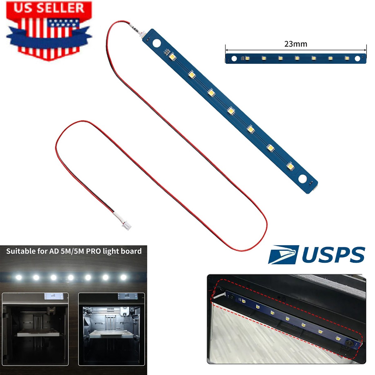 High Brightness LED Light Strip For FLASHFORGE Adventurer 5M Pro 3D Printer#USA