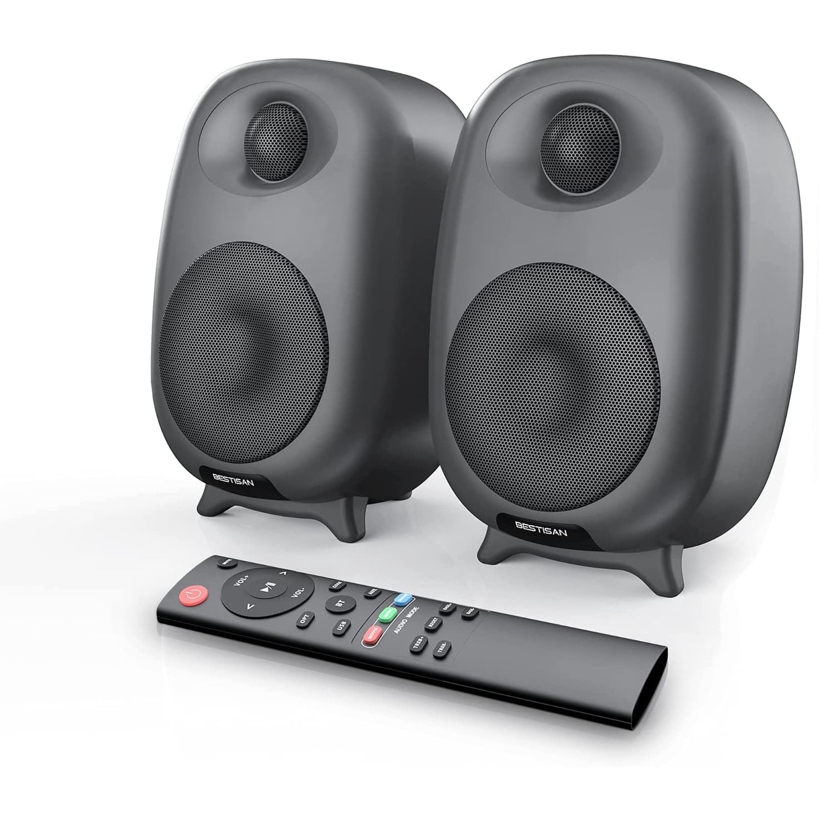 BESTISAN SR06 Bookshelf Speakers Bluetooth 5.0 Optical RCA Input (FREESHIP)