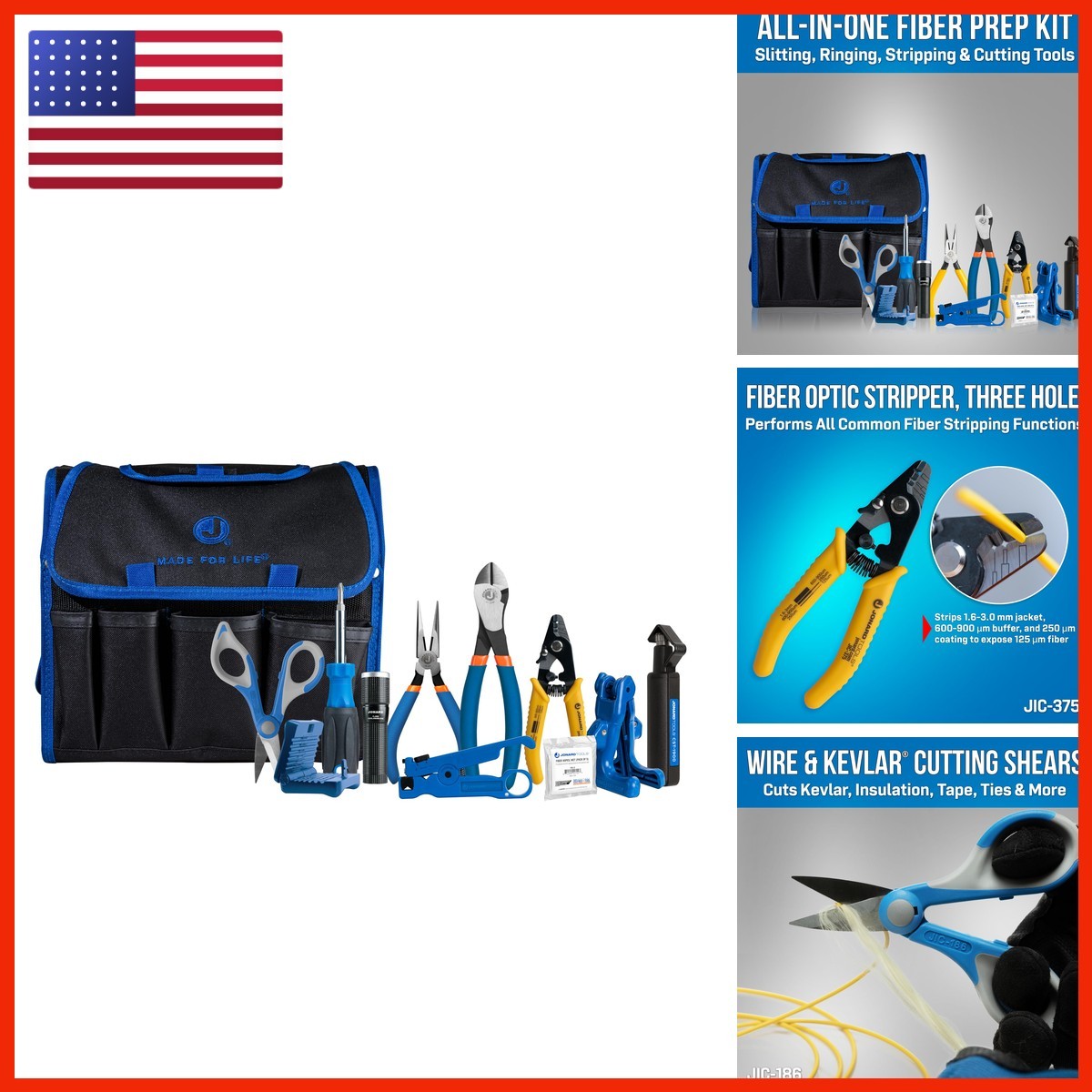 Jonard Tools TK-120 Fiber Prep Kit - 12 Piece Fiber Optic Cable Access