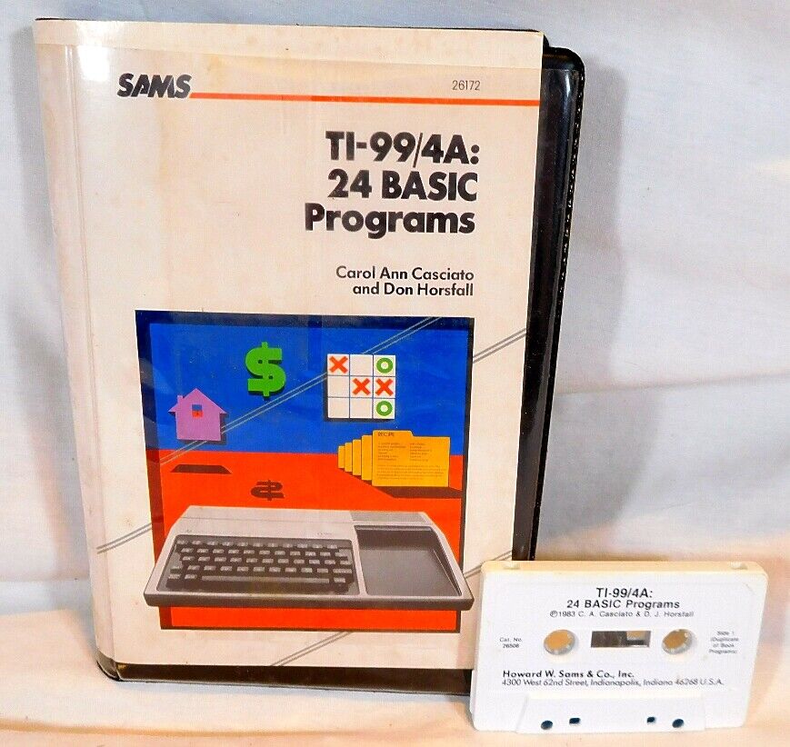 24 BASIC Programs Cassette, Manual And Reference Guide For TI-99/4A  Computer