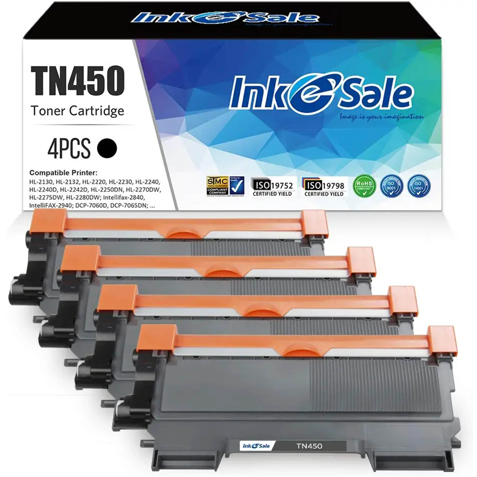 4PK For Brother TN450 HY Black Ink Cartridge HL-2240 2230 2270DW MFC-7360N Toner