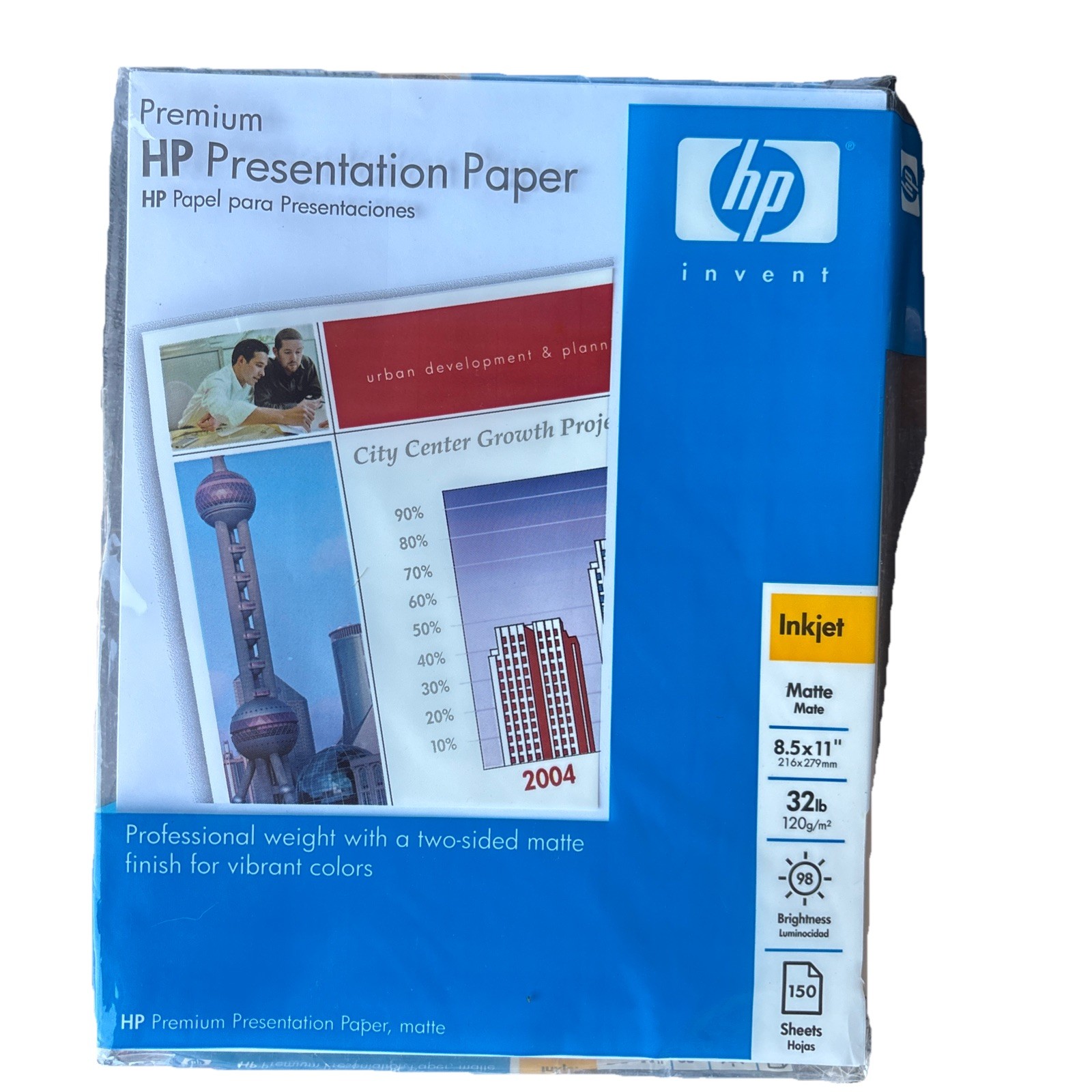 HP Premium Presentation Paper Inkjet Matte 150 Sheets 8.5x11" 32lb 120g Open Box