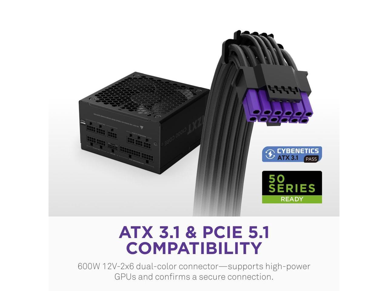 NZXT C1000 Gold Core 80Plus Gold Fully-modular ATX 3.1 Power Supply, US Power