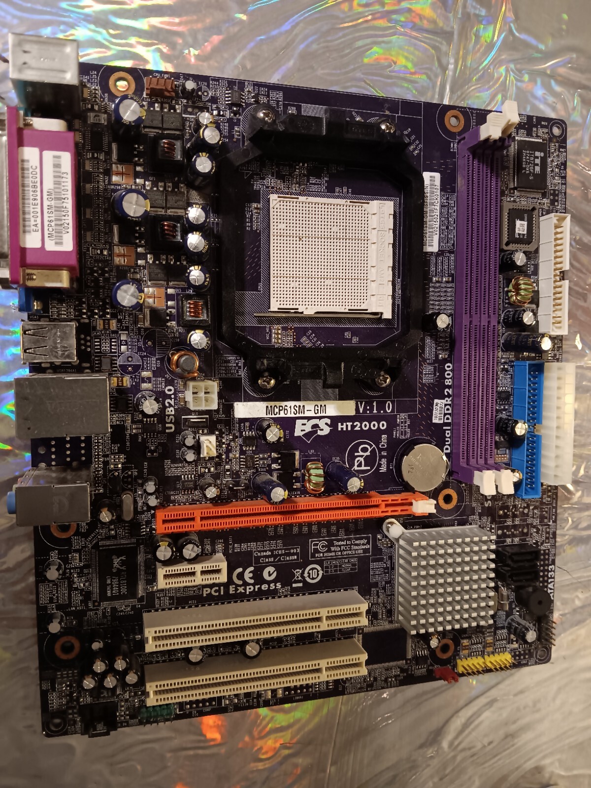 ECS HT 2000 Motherboard As Is No Returns