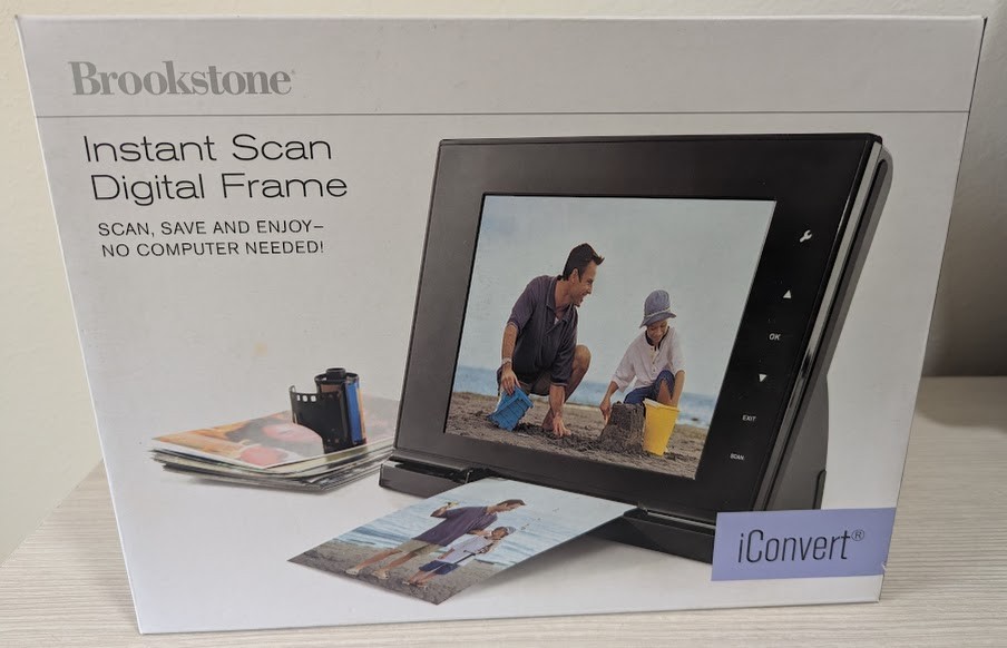 Brookstone iConvert Instant Scan Digital Frame Photo Scanner Model A6L Open Box