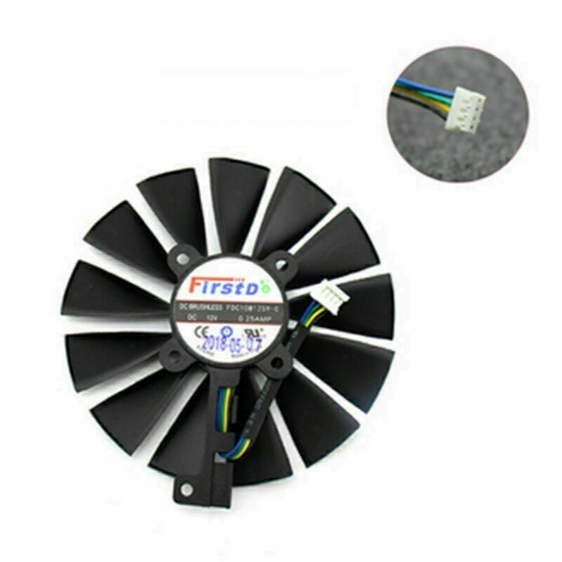 For ASUS DUAL-RX580-8G Replacement 4PIN Graphics Card Cooling Fans Repair Parts