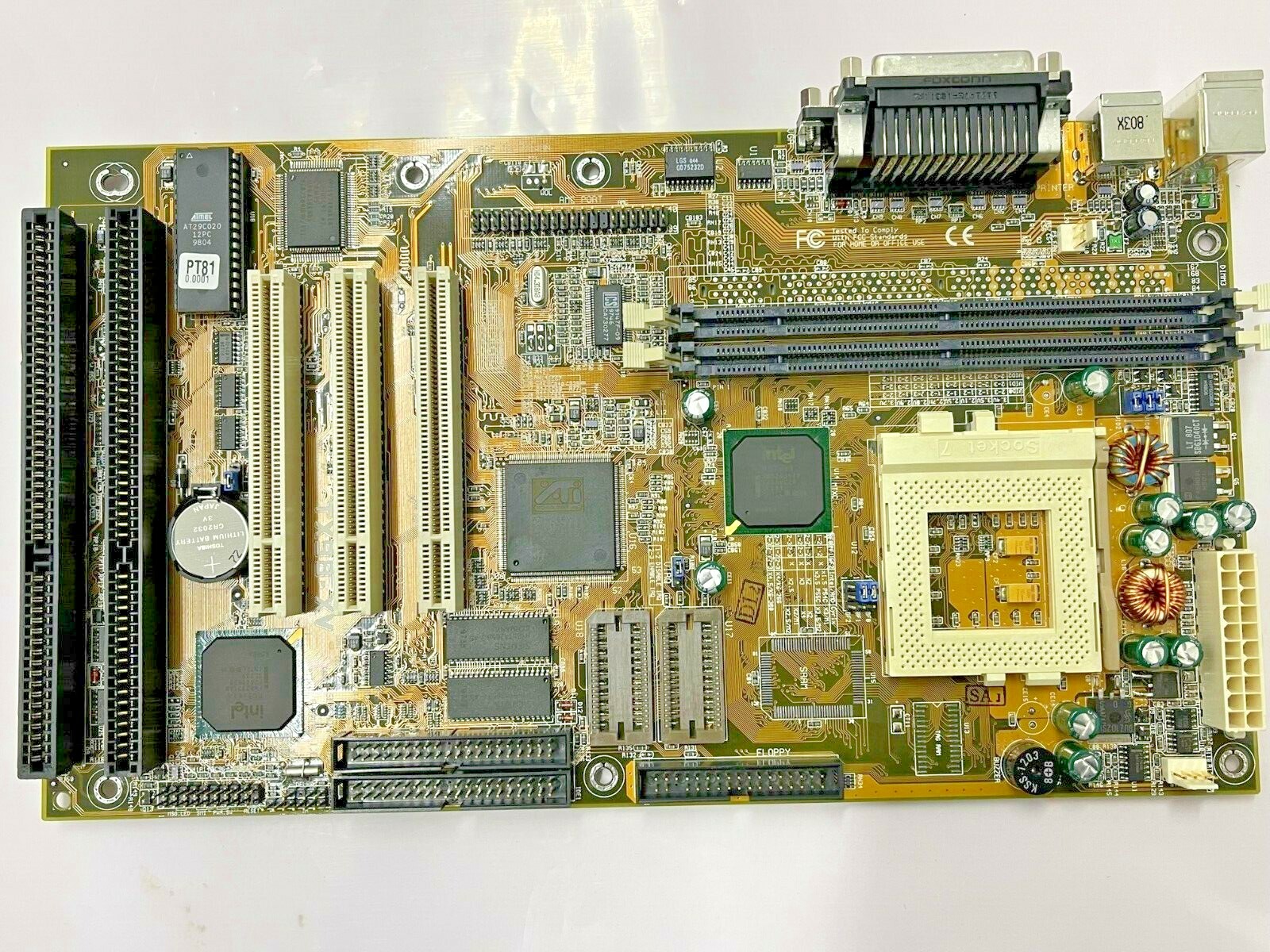 RARE VINTAGE ASUS HP TX98-XV SUPER SOCKET 7 ATX MOTHERBOARD ATI-264VT2 VGA MBMX6
