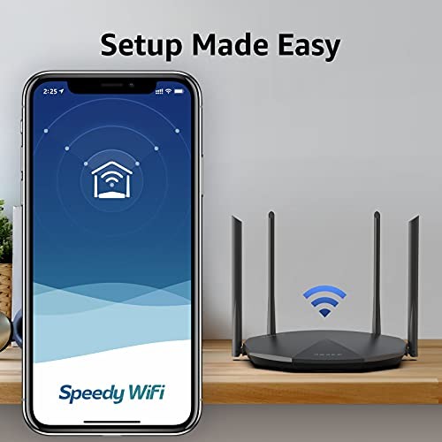 BLACK - SPEEDEFY HIGH SPEED PRO WIFI ROUTER  DUAL BAND AC2100 WIRELESS ROUTER