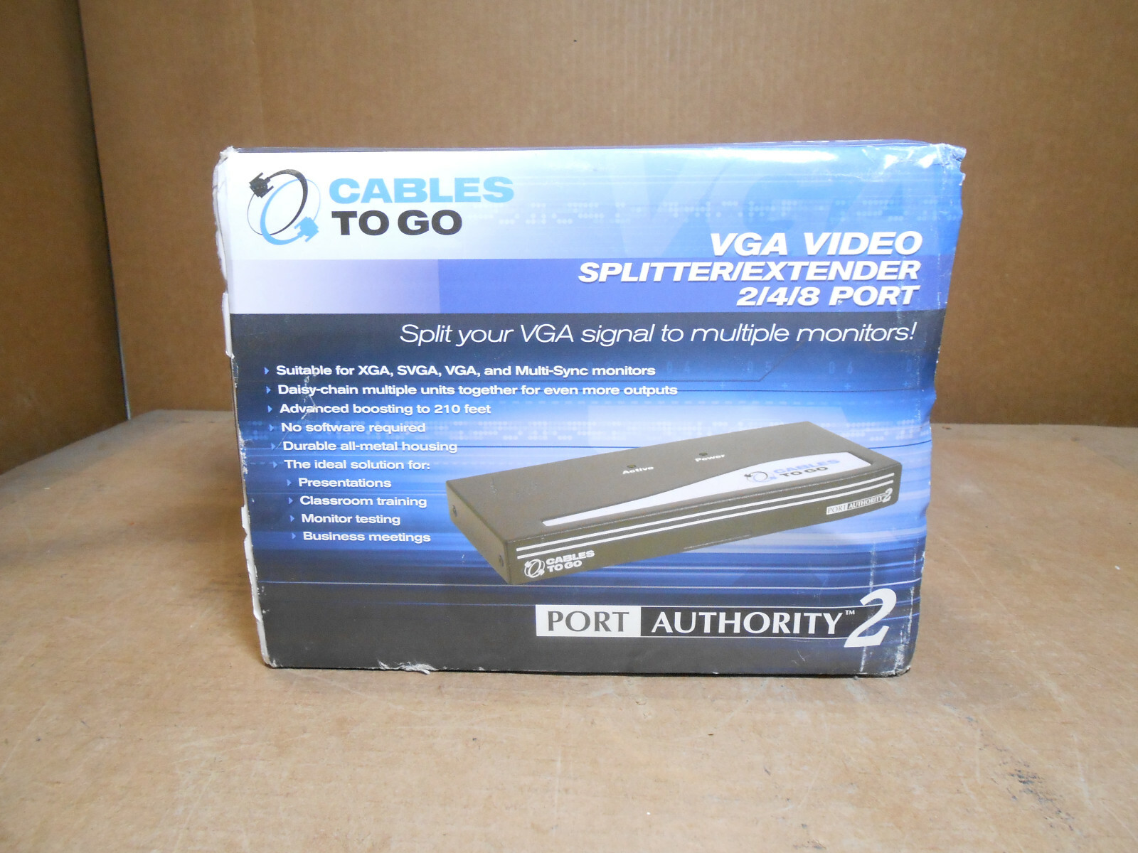 CABLES TO GO PORT AUTHORITY 2 VGA VIDEO SPLITTER/EXTENDER 2/4/8 PORT