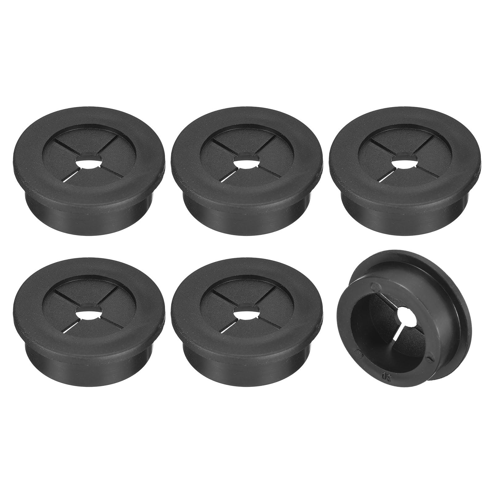 uxcell 6 Pcs Cable Cord Grommet, 1-3/16 Inch (30mm) Desk Grommet Flexible Rub...