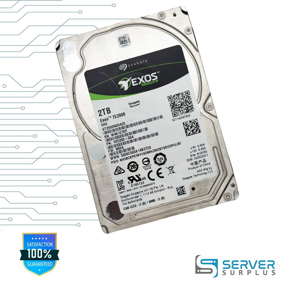 Seagate Exos 7E2000 2TB SAS 2.5 in Enterprise HDD | ST2000NX0433