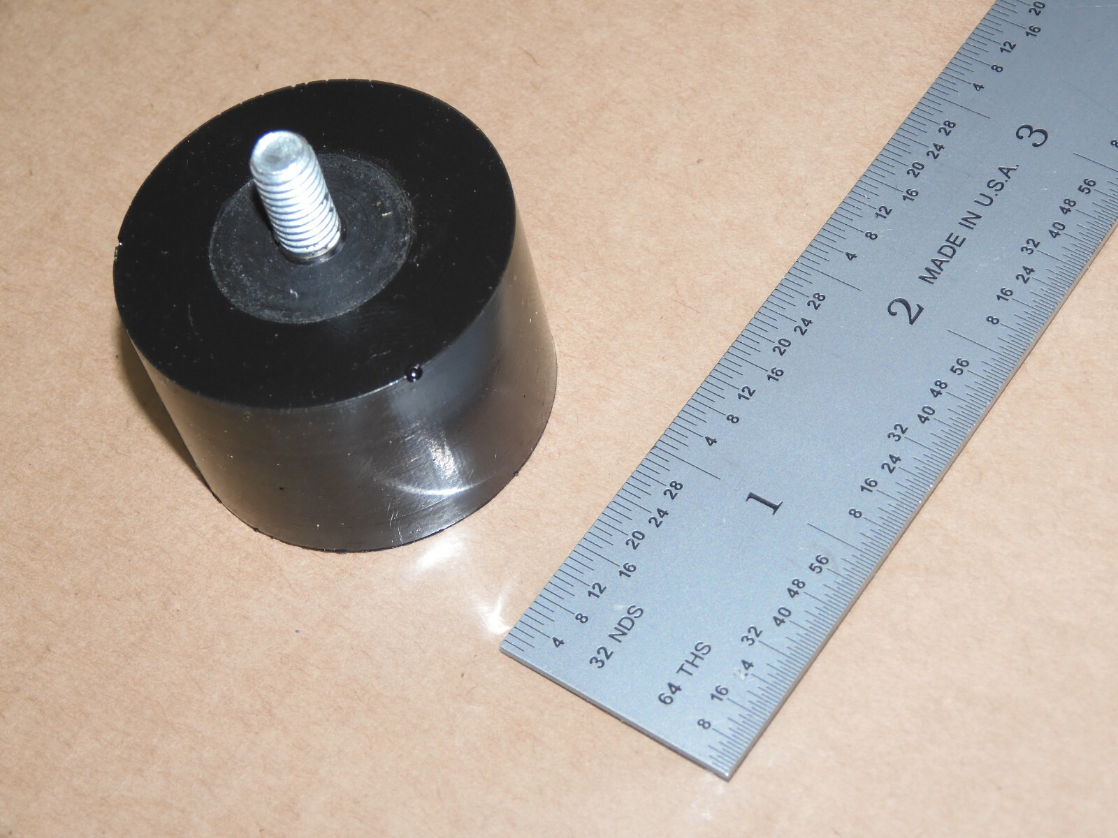 SORBOTHANE MOUNTABLE RUBBER SHOCK ABSORBING FOOT 1/4-20 THREAD SCREW ISO MOUNT 
