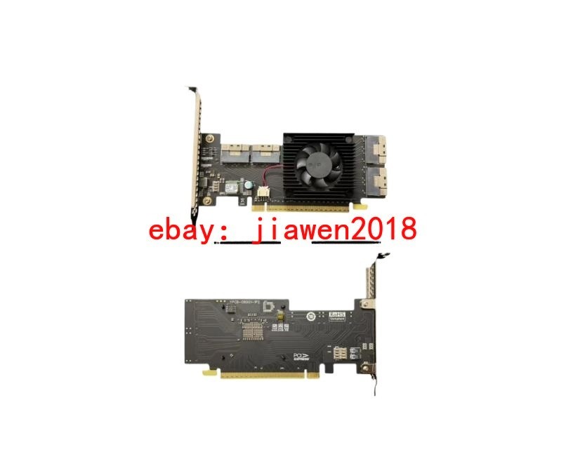 PEX88048 PCI-Express 4.0x16 NVMe Switch Adapter 4*SFF-8654  ZFS FreeNAS unRAID
