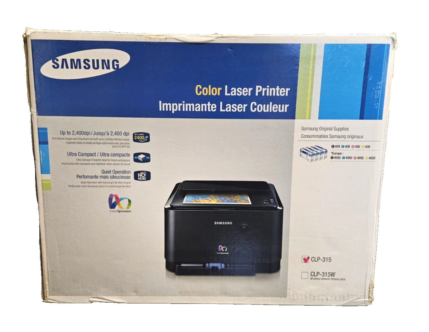 Samsung Color Laser Printer Color Xpression Black Compact CLP-315 NEW In Box