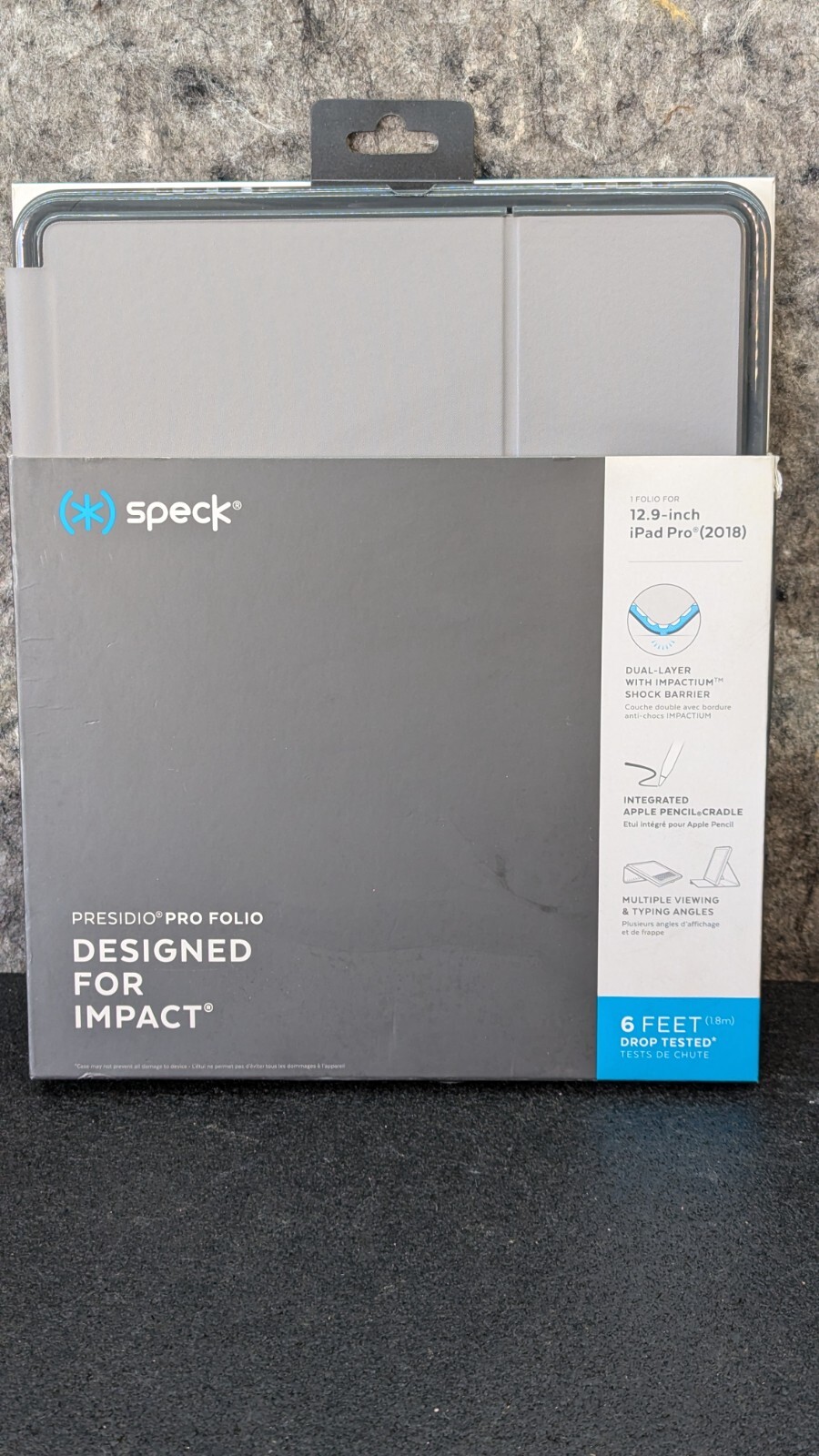 NEW Speck 2018 Presidio GRAY Pro Folio Case For 12.9" Apple iPad Pro 5th/4th/3rd