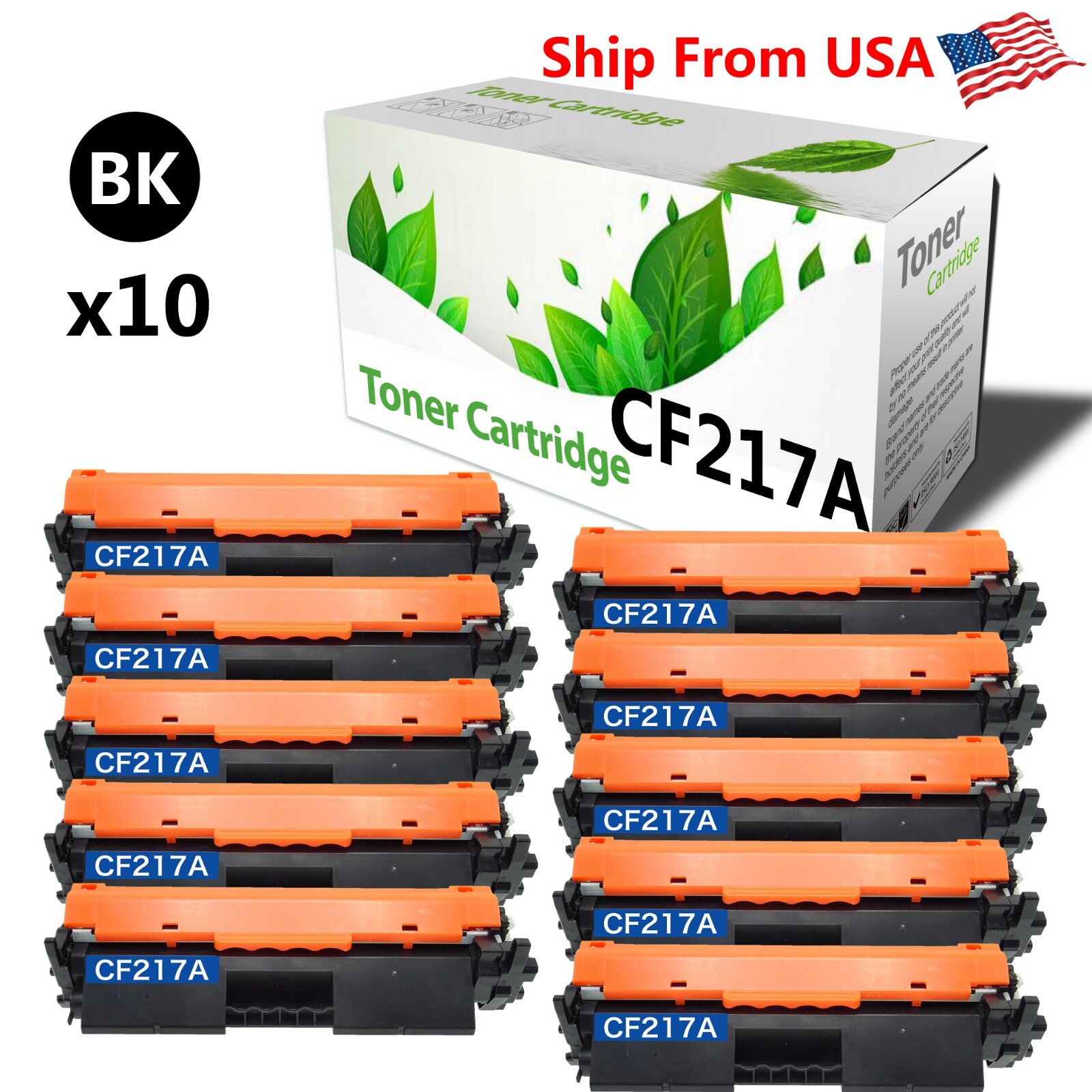 10PK CF217A 217A 17A Toner Cartridge For M130fw M130 Printer