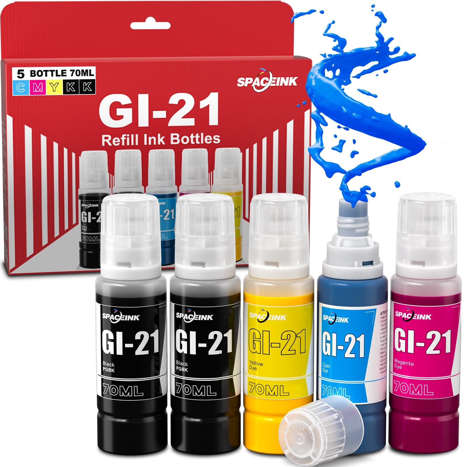 Spaceink GI-21 G3270 Ink Refill Bottles Compatible for Canon G3260 G3290 G4270
