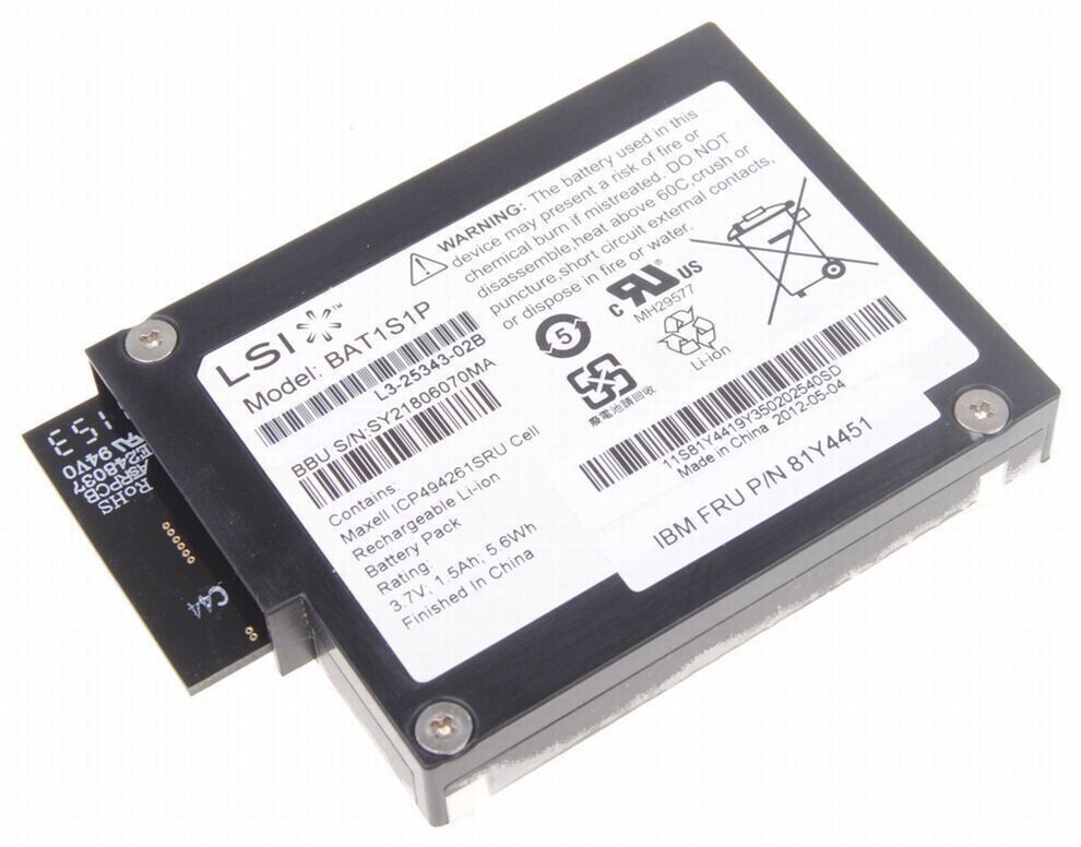 81Y4451 MR iBBU08 BAT1S1P LSI Battery For MegaRaid 9260-8i 9261-8i 9280-8i