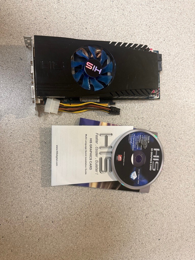 HIS 1GB Graphics Card WITH DISC AND MANUAL. WORKS