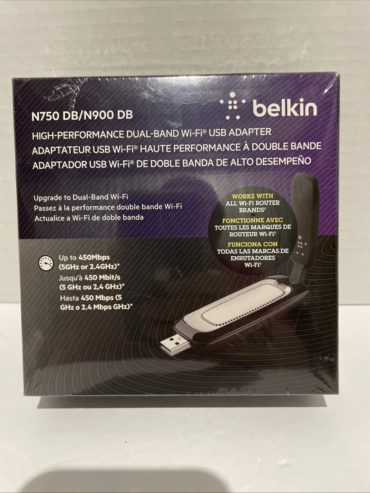 NEW Belkin N750 DB/N900 DB High-Performance Dual-Band WiFi USB Adapter SEALED