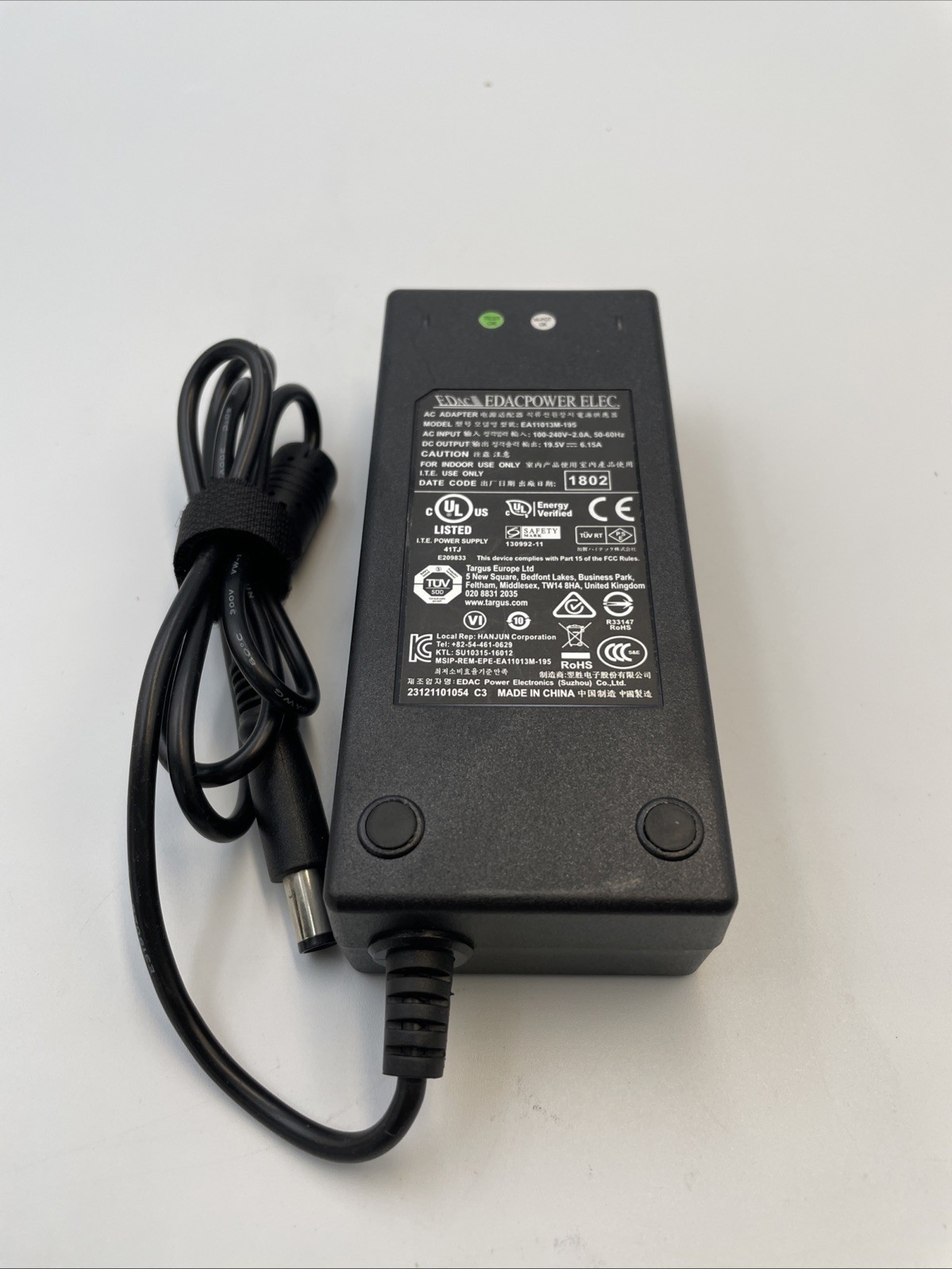 EDAC EA11013M-195 19.5V 3 Pin AC Power Adapter.