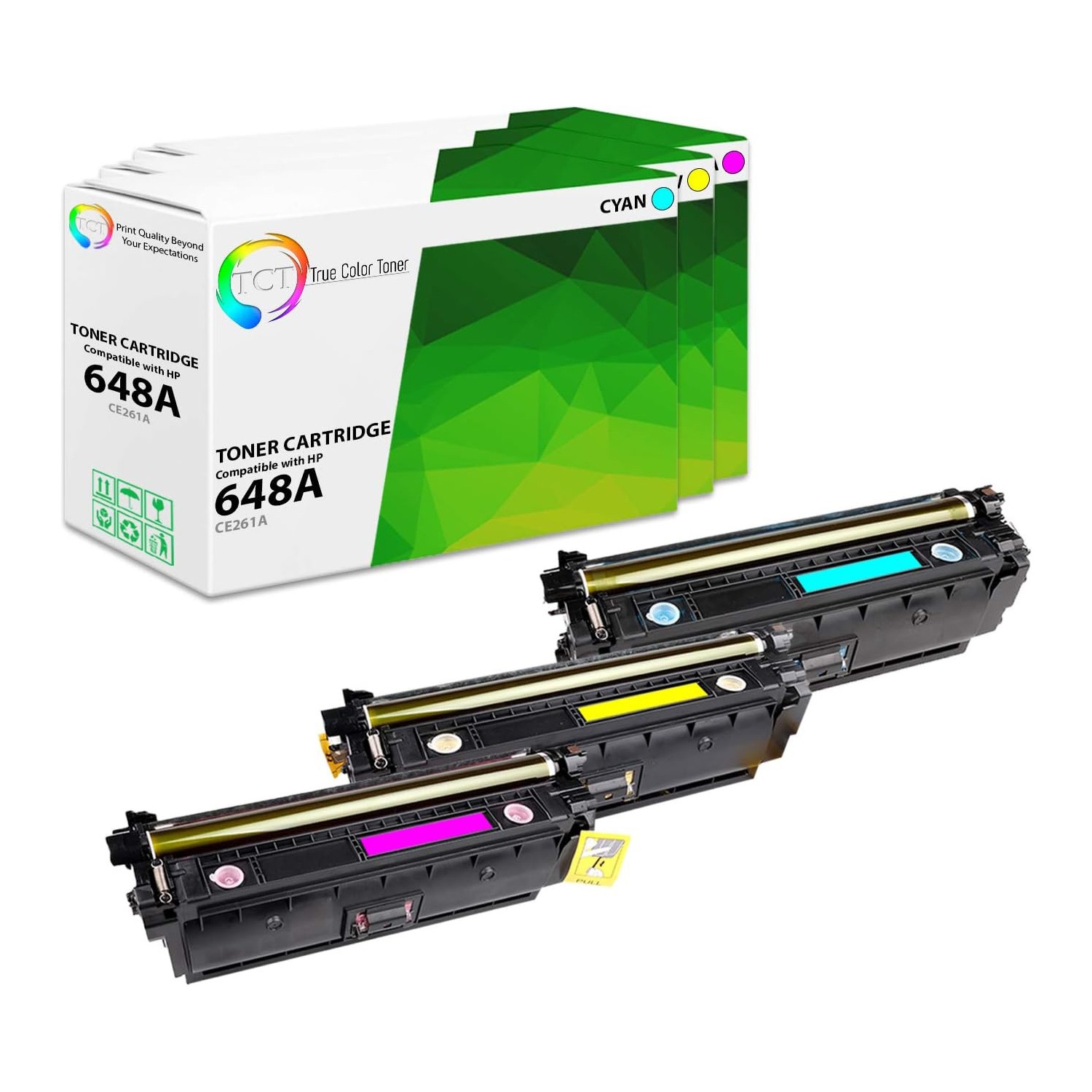 TCT 3PK 648A Toner Cartridge Set CE261A CE262A CE263A For HP LaserJet CP4025