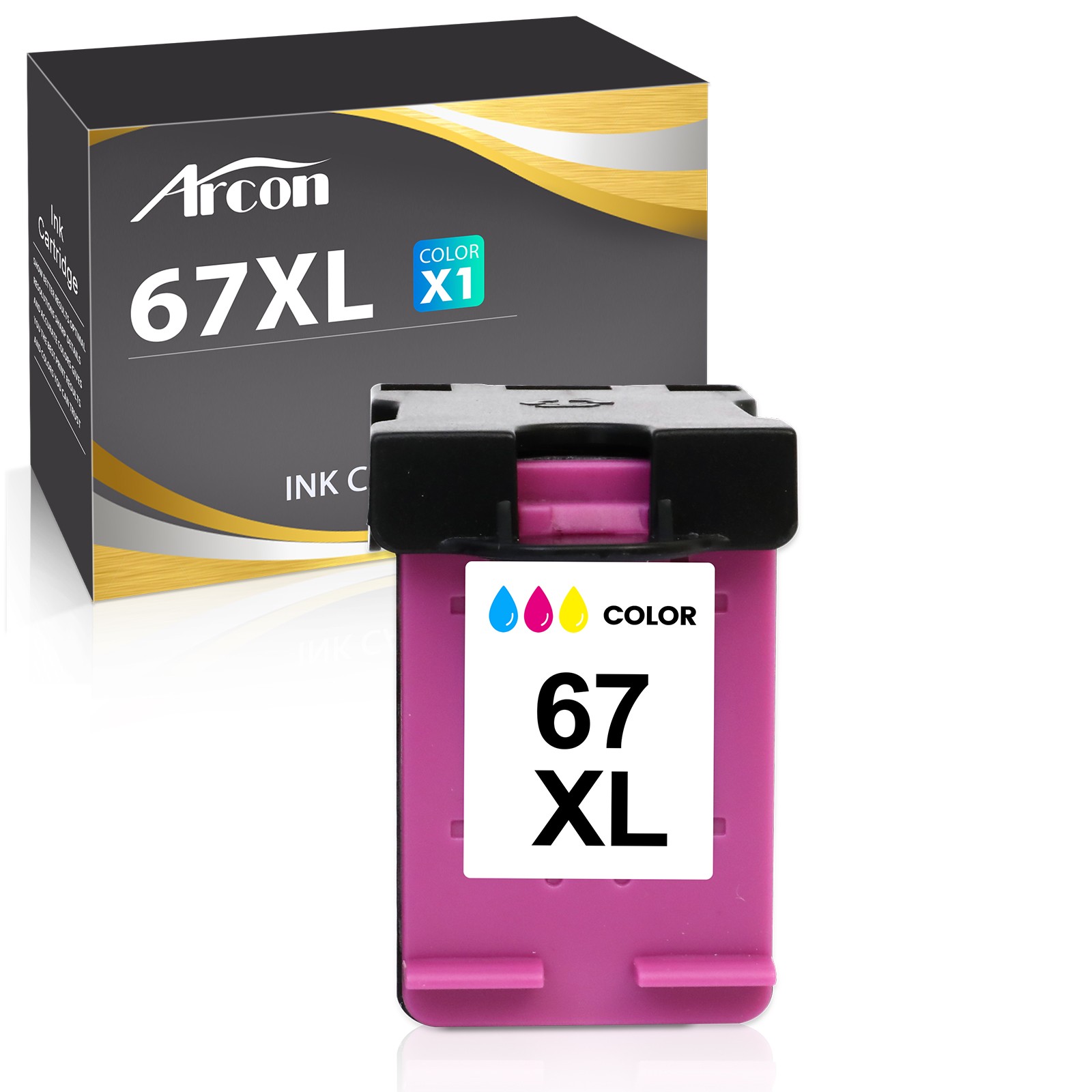 1-3PK 67-XL Ink 67XL Ink Black Color for HP Deskjet 2722 Plus 4122 4155e 4158e