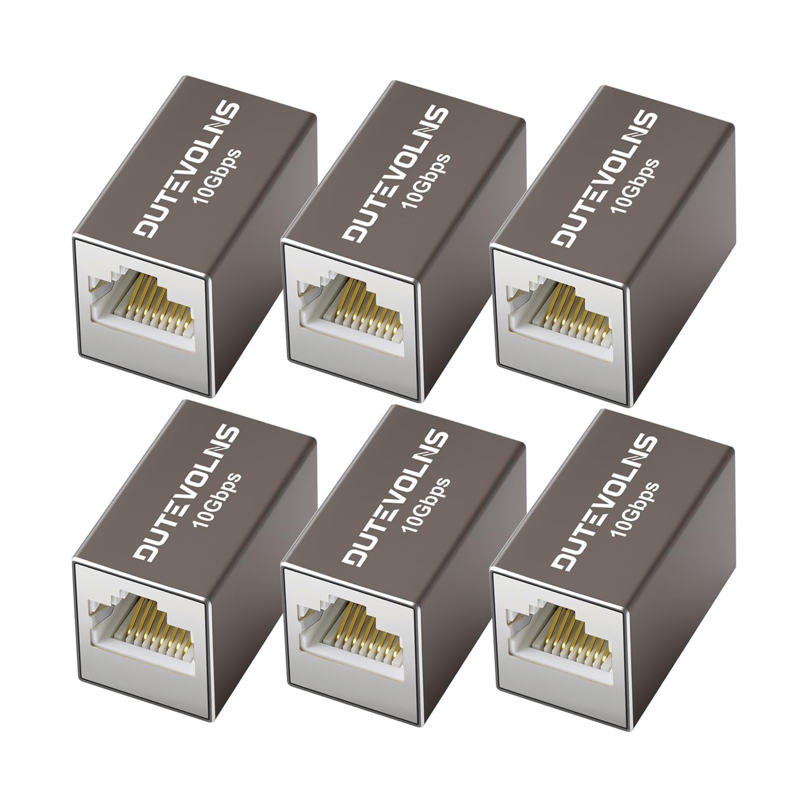 Ethernet Extender 10Gbps, 6 Pack Cat6 RJ45 Coupler, Gigabit PoE LAN Coupler