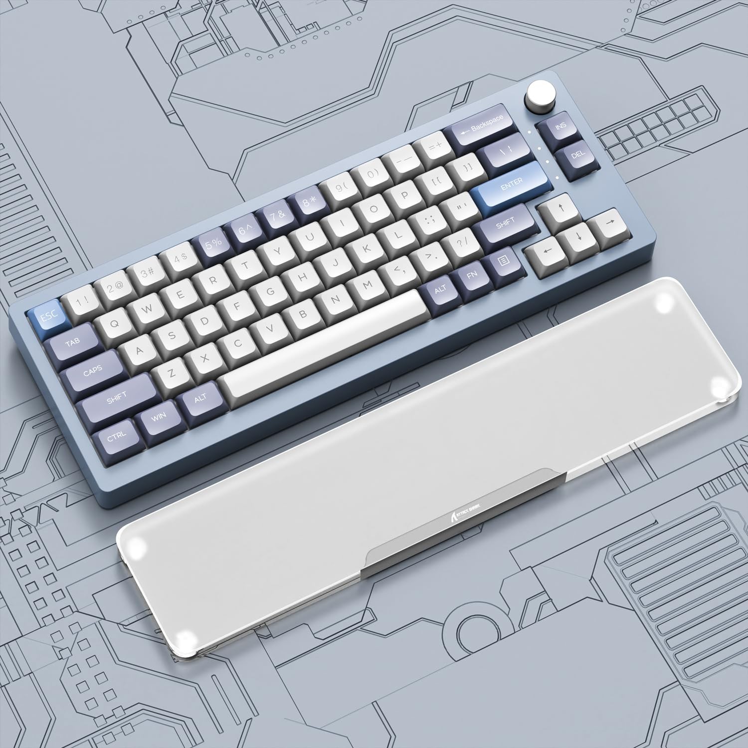 Acrylic Gaming Keyboard Wrist Rest,Clear Ergonomic Palm Rest with Anti-Slip B...