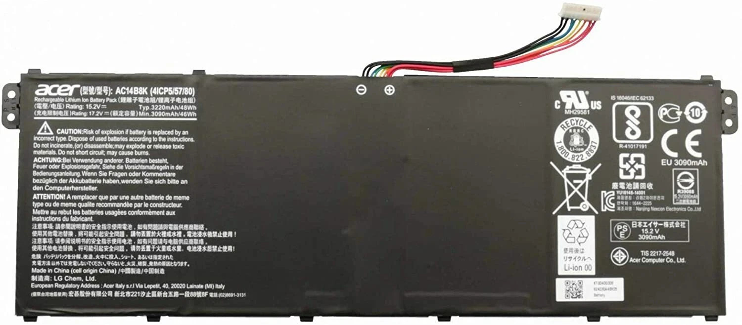 OEM Genuine Battery For Acer AC14B8K AC14B3K AC14B7K AC14B8K AP14B8K 15.2V 48Wh