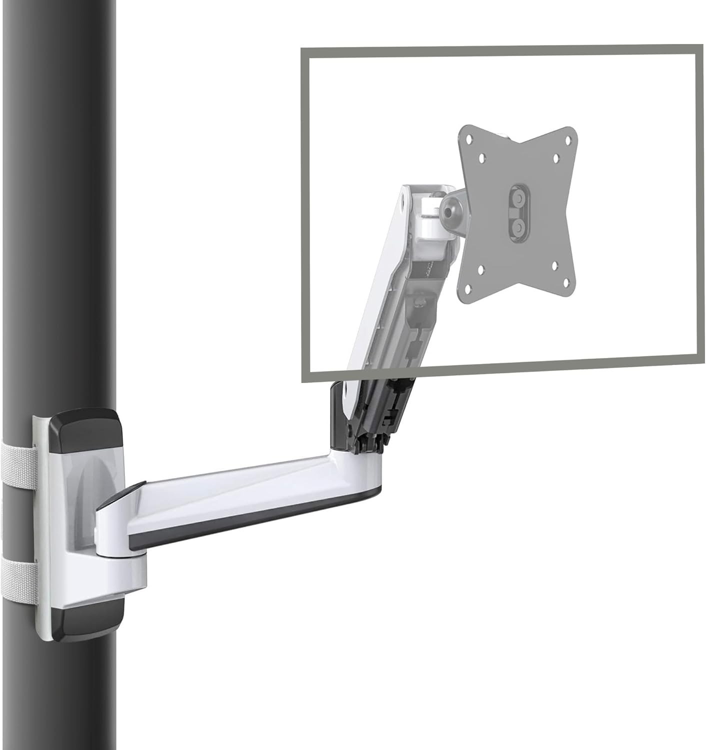 CondoMounts CLMMMAW2022 Height Adjustable Full Motion TV Pillar Mount White 32"