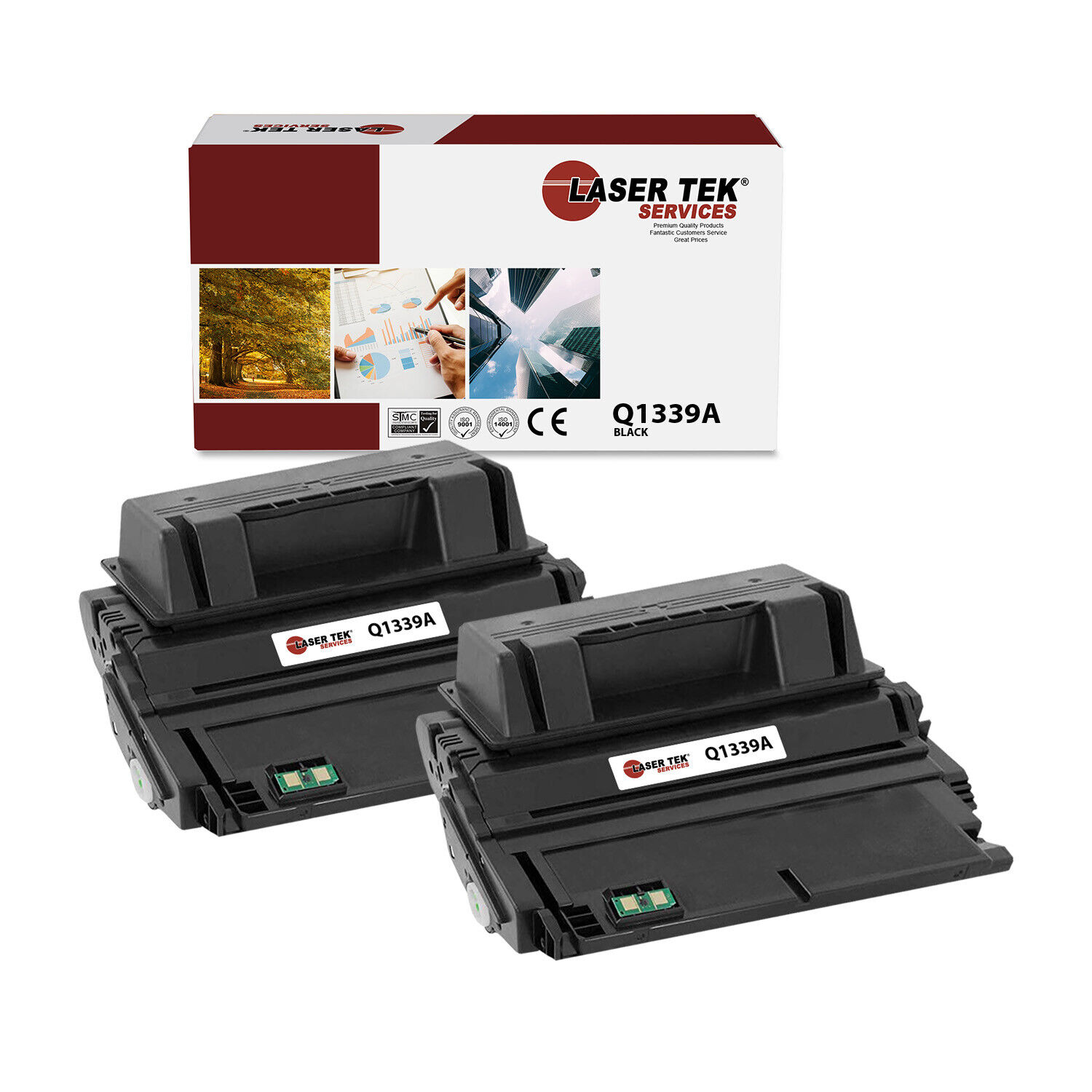 2Pk LTS 39A Q1339A Black Compatible for HP LaserJet 4300 4300dtn 4300n Toner