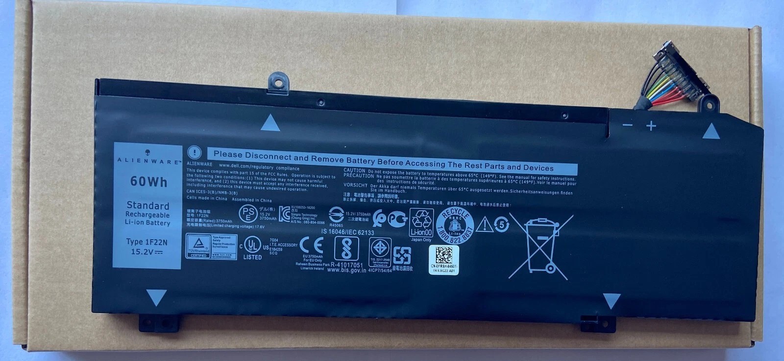 Genuine 60WH 1F22N Battery Alienw M15 2018 M17 G5 5590 G7 7590 7790 8622M HYWXJ
