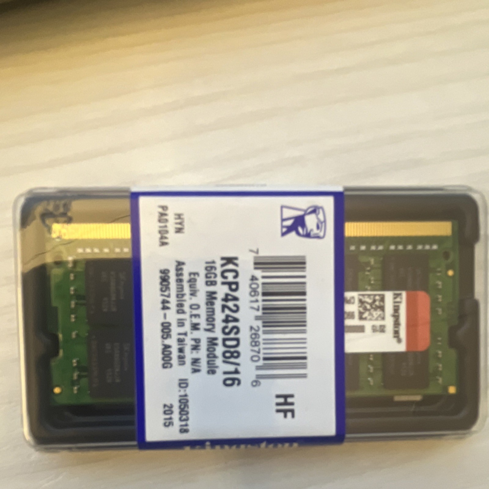 Kingston 16GB DDR4 SO-DIMM PC4-19200 2400MHz Memory Module KCP424SD8/16